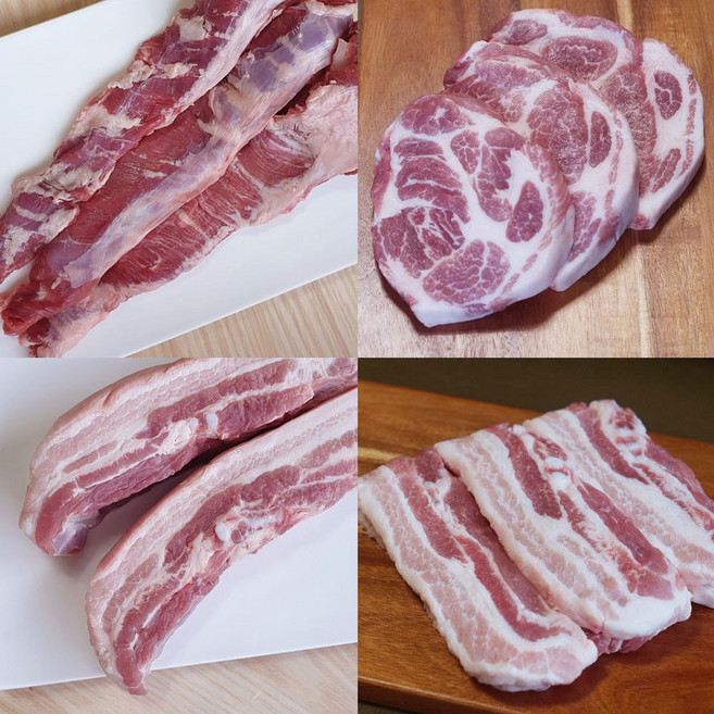 [신흥미트]당일 작업 출고 삼겹살+목살+갈매기 1.5kg 세트 구이/수육/캠핑용 국내산 우리돼지, 8.목살500g-2개+삼겹살500g-1개