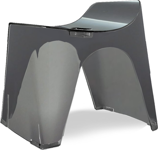 휴바스 클리어 일본 욕실의자 투명 목욕용 스툴, 클리어블랙, 25H