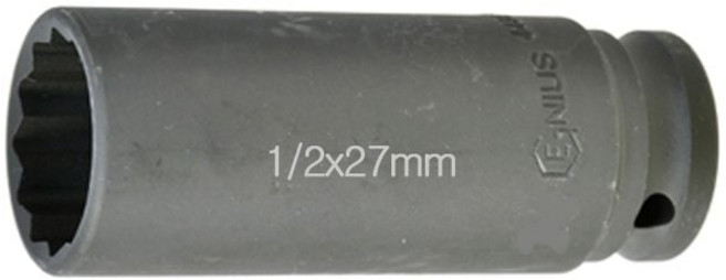 지니어스 날씬형 롱임팩트소켓 12각 1/2x27mm 임팩 소켓 트럭용 트 사각 12각 복스알 날씬형 dew+0338hH