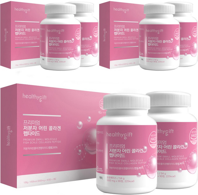 저분자 어린 콜라겐 펩타이드 식약처 HACCP 인증 300달톤, 6개, 90정