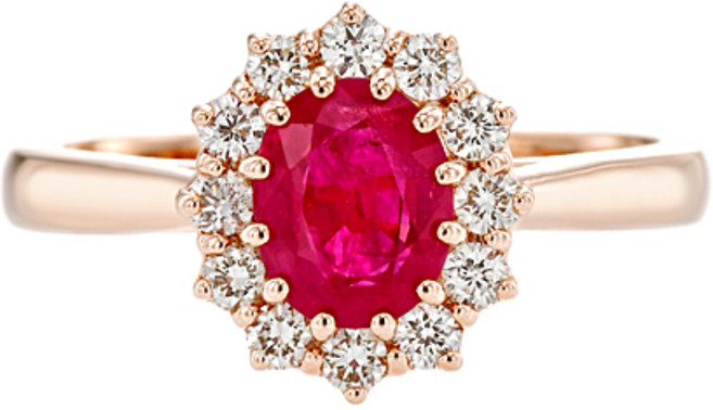 [골드팡] 14k 1.01캐럿 천연 루비 다이아몬드 아프로디테 헤일로 반지