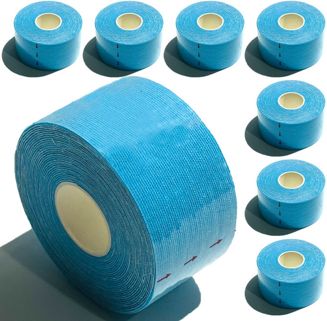 MehrWert 키네시올로지 근육 스포츠 테이핑 테이프, 블루, 8개입