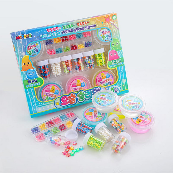 韓國 MYTOYS 史萊姆 果凍 禮盒 果汁假水 Q彈透態 奶油棉花糖 黏土 紓壓 兒童玩具, 魔法23件寶盒, 1個