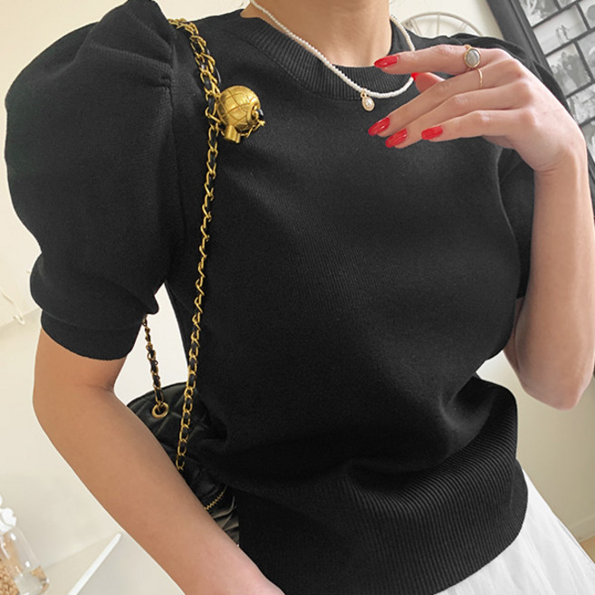 [난닝구]오보트 퍼프반팔니트