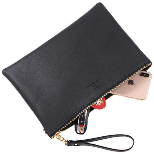 베르나코 정품 국기 가죽 클러치백 국내제작