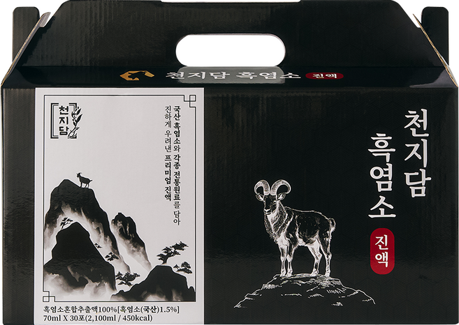 천지담 충북제천 흑염소 진액 70ml (흑염소혼합추출액 100%), 1박스, 2100ml