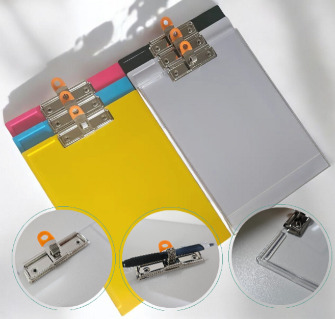 DS 펜꽂이 스프링 칼라클립보드 6개입 (사무/학교/개인용), 백색