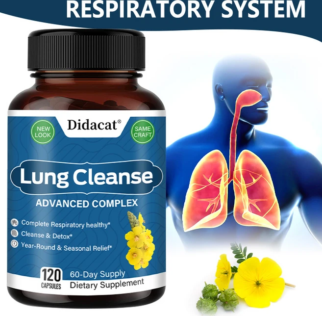 폐 건강 지원 보충제 - 호흡 건강 디톡스 및 청결에 도움을 주는 Non-GMO 및 글루텐 프리 보충제, 1개, 120정 - 쿠팡