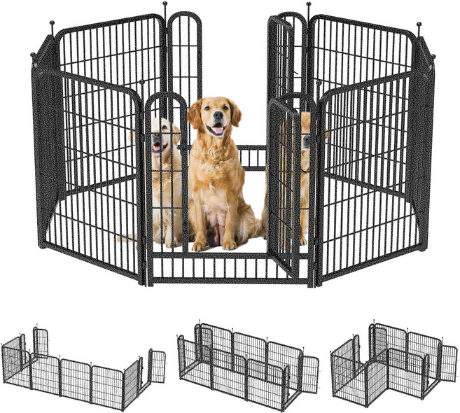 강아지 울타리 견용 펜스 개우리 울타리 펫 서클 DIY 레이아웃 자유 펫 용품 대형견 철장, 1개, 은검정색