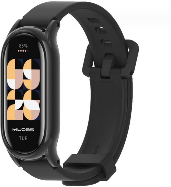 브롬핏 미밴드8 보호케이스 풀커버 스포츠 스트랩, 블랙