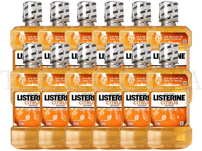 리스테린 내추럴 시트러스 구강쳥걸제, 250ml, 12개