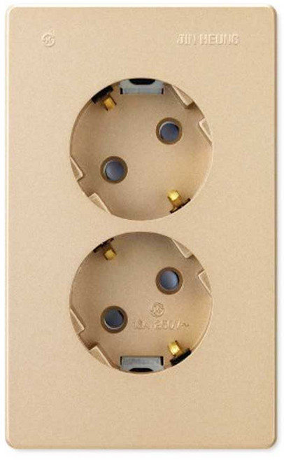 진흥전기 JINHEUNG V시리즈 브라운 2구 콘센트, 1개