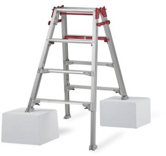 하세가와 공업(Hasegawa) 사다리 겸용 신축 각립(상부 조작・원터치 바 첨부) 샤가맨 4단 RYR-12 (1.02~1.33, 01 4단, 1개