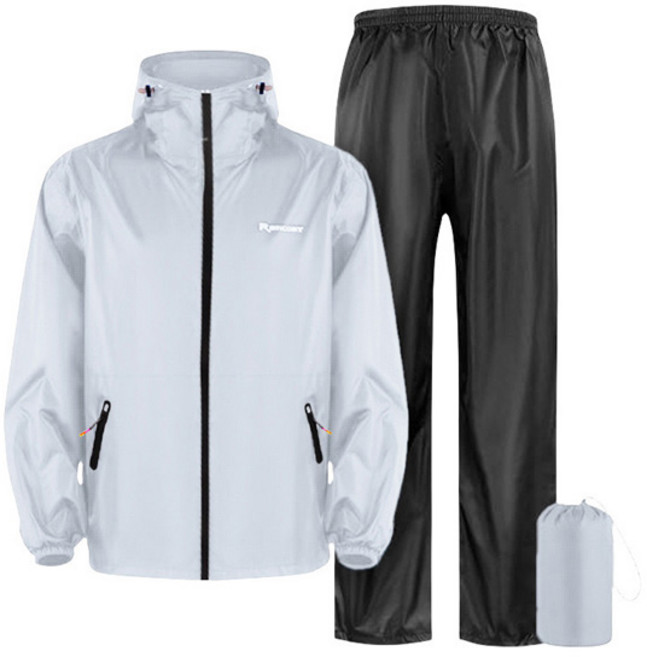 TMEI 상표등록제품 골프 비옷 남성골프우의 세트 우비 방수 방풍 골프레인슈트 오토바이 비옷 상하세트, 화이트3XL