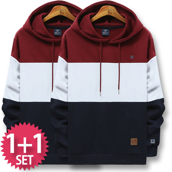 블루포스 레첼 후드티 1+1세트 남자 긴팔 티셔츠 남성 빅사이즈 운동복 가을 단체티 커플티 츄리닝