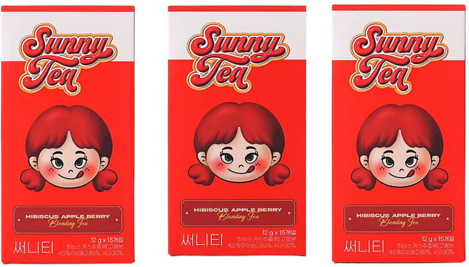 오늘의티 써니티 프리미엄 히비스커스애플 블렌딩 차스틱, 12g, 3박스, 15개입