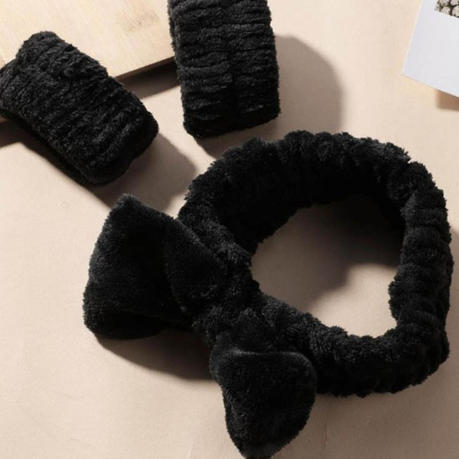 샤워용품 깜찍하고 부드러운 소재 헤어 손목, 1개, SIS-510 세안밴드세트_03.연블루