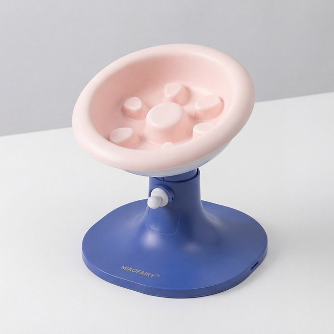 페리페페 강아지 슬로우식기 높이조절 강아지밥그릇, 1개, 핑크