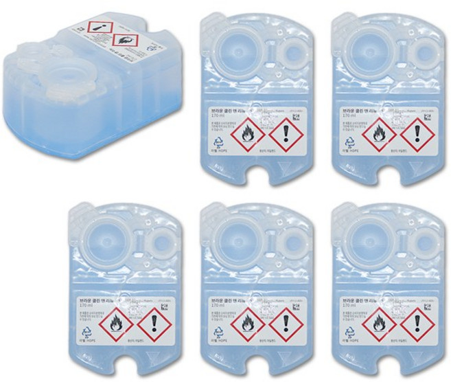 브라운 전기면도기 세정액 CCR6 클린앤리뉴 레몬향, 1개, 6개입