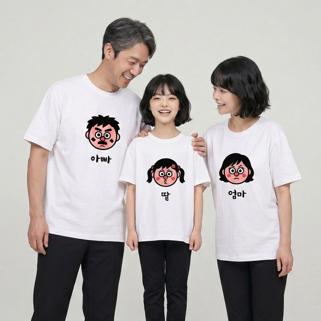 말랑마쥬 캐릭터 가족티셔츠 여행 패밀리룩 17수 면티 시밀러룩