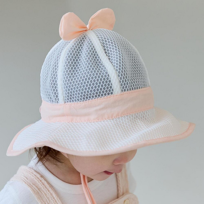 원라인 아기 유아 여름 벙거지 모자 아동 어린이 새싹네트 썬햇