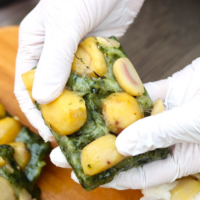 밀레의공방 30년전통 식사대용 부여 밤설기 밤쑥찰떡, 1kg, 1박스, 밤 쑥찰떡