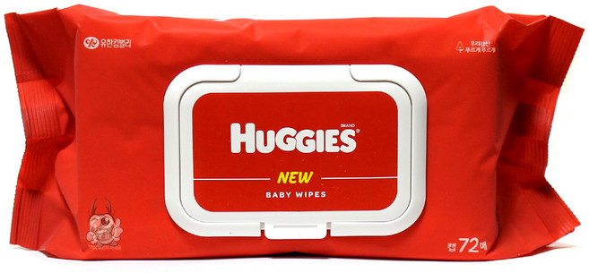 하기스 아기물티슈 캡형, 65g, 72매, 4개