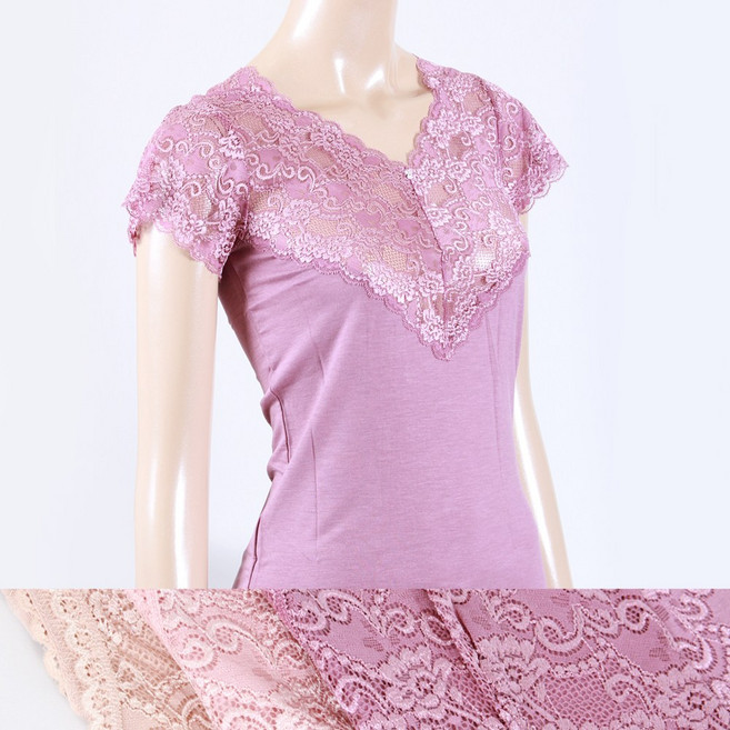 레이온 반팔 레이스 런닝 여성 엄마 메리야스