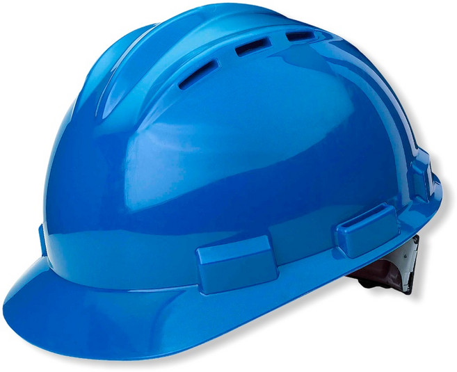 【Work house】美國製 透氣款 BULLARD S62 工程安全帽 - 工地安全防護, 藍色, 1個