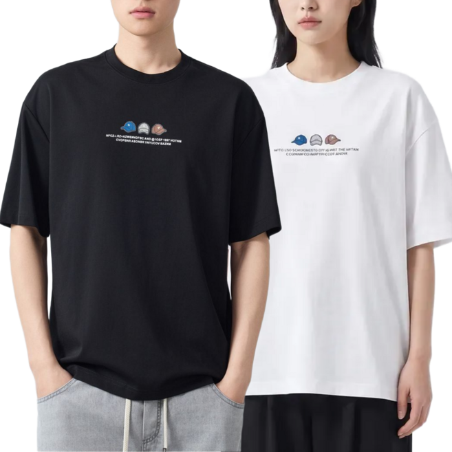 희야몰 1+1 남녀 반팔티 면티 루즈핏 심플 여름 티셔츠
