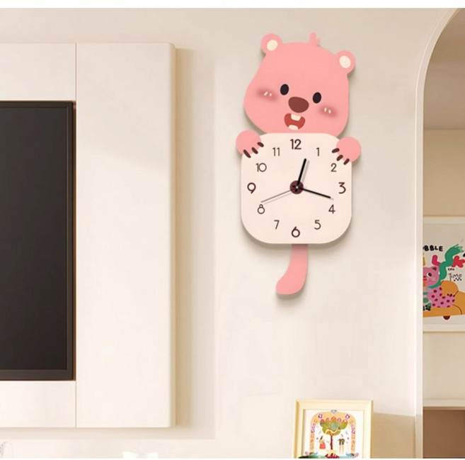 루피 벽시계 아이방 인테리어 소품 시계, A