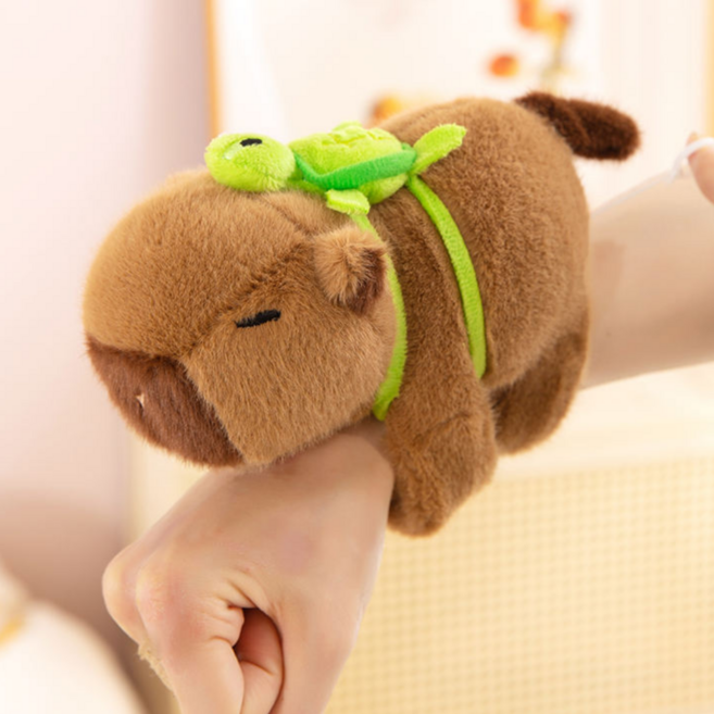 원두걸스 카피바라 팔찌 인형 손목 인형 선물 우점템 거북이, 1개, 브라운, 20cm