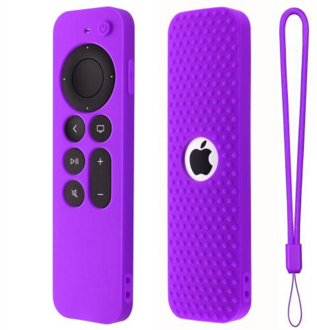 Apple Siri Remote 3 세대 실리콘 보호 원격 케이스 Apple TV 4K 2 세대 원격 충격 방지 슬리브 신제품, 04 어두운 보라색