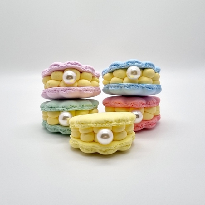 콤쿠아트 조개 마카롱모형 조개롱 디저트모형, 파란색