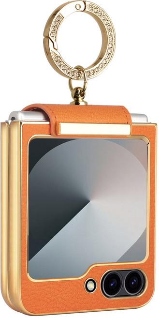 디상커 Z플립5/Z플립6/Z플립7 강화유리 가죽 핑거링 케이스 WCZH