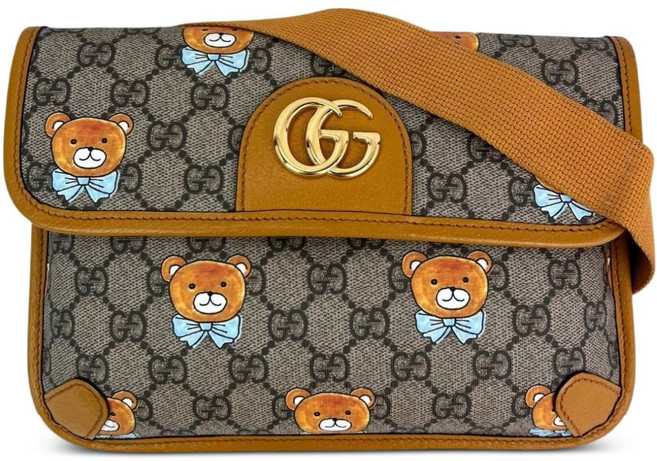 구찌 중고 X카이 GG 수프림 테디 벨트 백