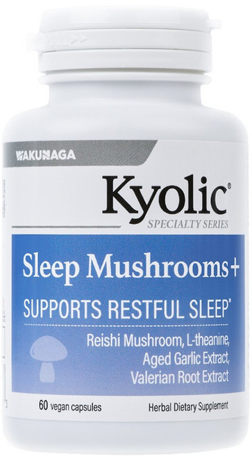Wakuaga 睡眠蘑菇+純素膠囊, 1個, 60錠