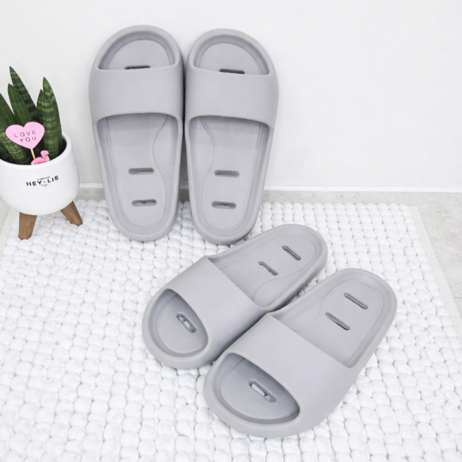 발편한 문에 안걸리는 발등낮은 미끄럼방지 국산 욕실화, 2개, 그레이