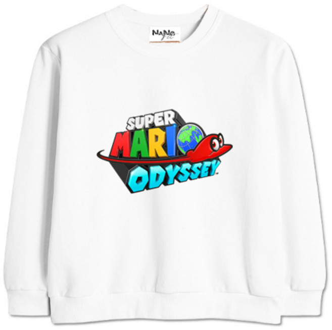 [나노핏 키즈]특양면 봄기모 화이트 슈퍼 마리오 오디세이