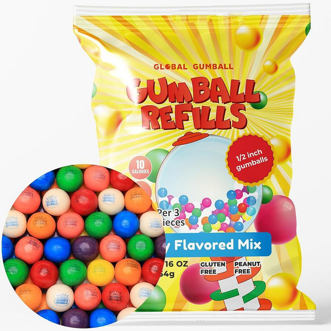 Global Gumball 검볼 기계 리필 버블껌 454g, Global Gumball 검볼 기계 리필 버블껌 45