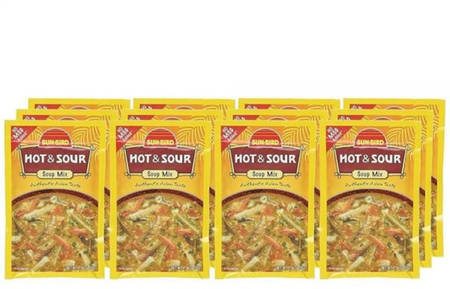 Hot & Sour 수프 믹스 패킷 - 아시아 수프 레시피 - 각 38g(1.3온스) (12팩), 38g