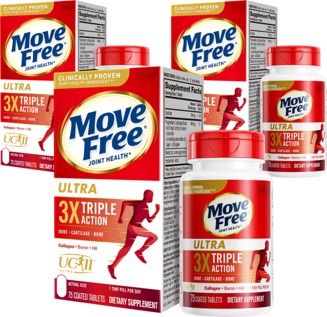 쉬프 무브프리 조인트 헬스 울트라 타입 2 콜라겐 + 붕소 HA 코팅 타블렛, 75정, 3개
