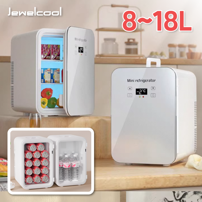 쥬엘쿨 화장품 냉장고 미니 차량용 휴대용 소형 다용도 감성 레트로 음료수 보관 캠핑용, 01 8L차량겸용