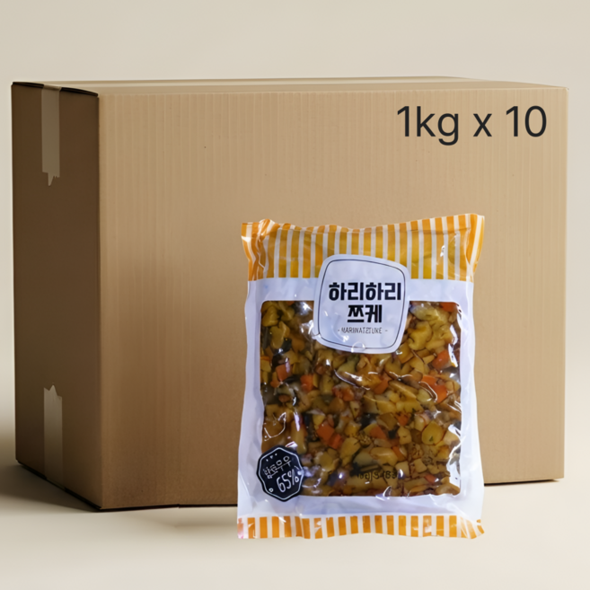 일식 하리하리쯔케 단무지 야채 절임 1kg x 10개입/박스 - 업소용 하리하리즈케, 10개