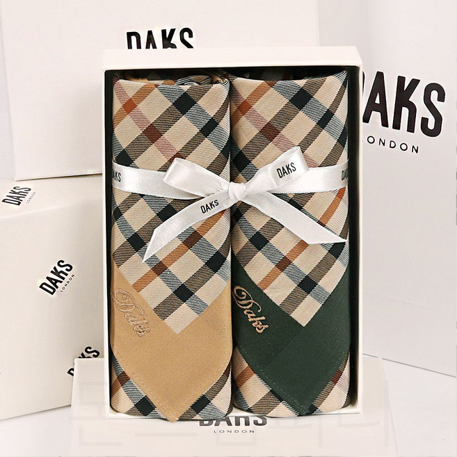 닥스 클래식 손수건 백화점 선물용 포장 브라운/카키 MSBK0001