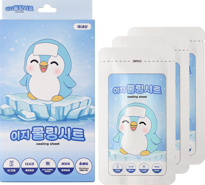 [국내산] 이지쿨링시트 6매입 1개 열 냉각 해열시트 냉각시트