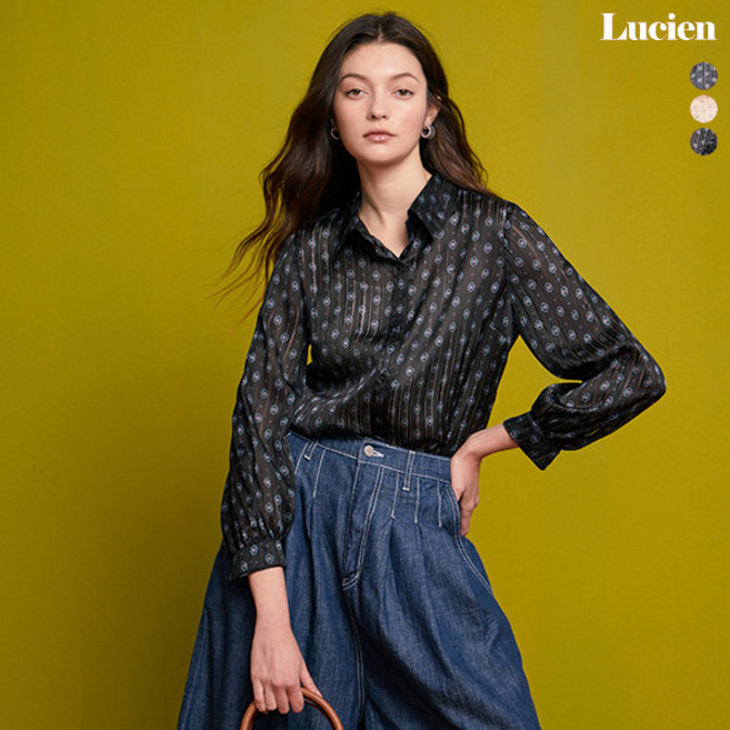 루시앙 루시앙 메탈릭 얀 시그니처 블라우스 (3color)