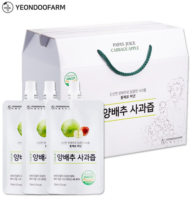 연두팜 양배추 사과즙 40p, 4L, 1박스
