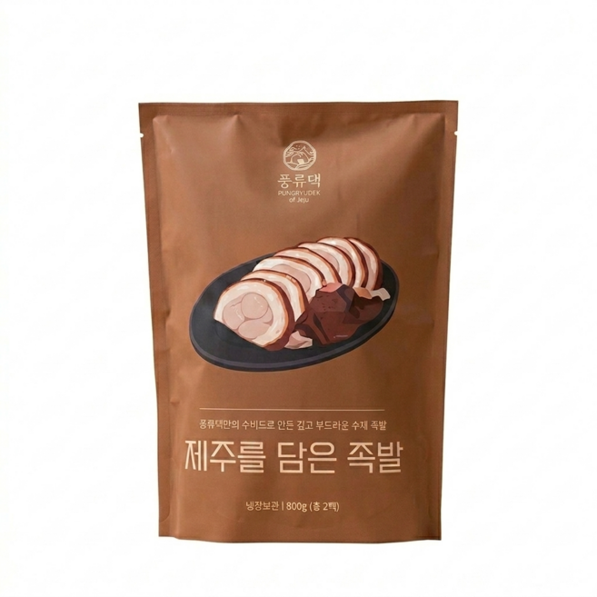 풍류댁 제주를 담은 족발 간편식 족발 800g [원산지:국산(제주특별자치도 서귀포시)], 1개