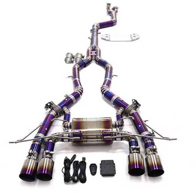 HMD 티타늄 배기 시스템 성능 캣백 BMW M2 G87 모노튜브 미드 테일 섹션 플레이트 머플러 밸브 포함, 01 Deposit, 01 CHINA